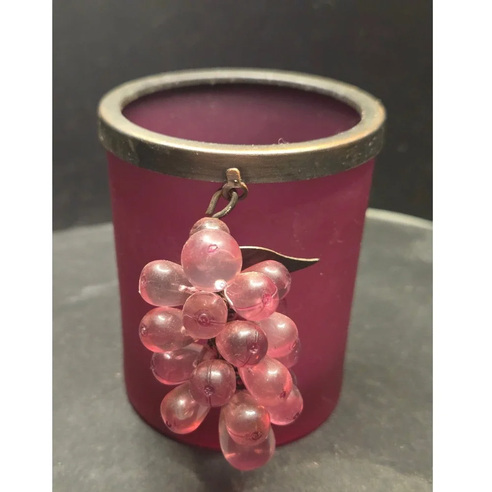 Home Interiors Hanging Grape Votive Holders Set 3 Multicolor Frosted Vintage